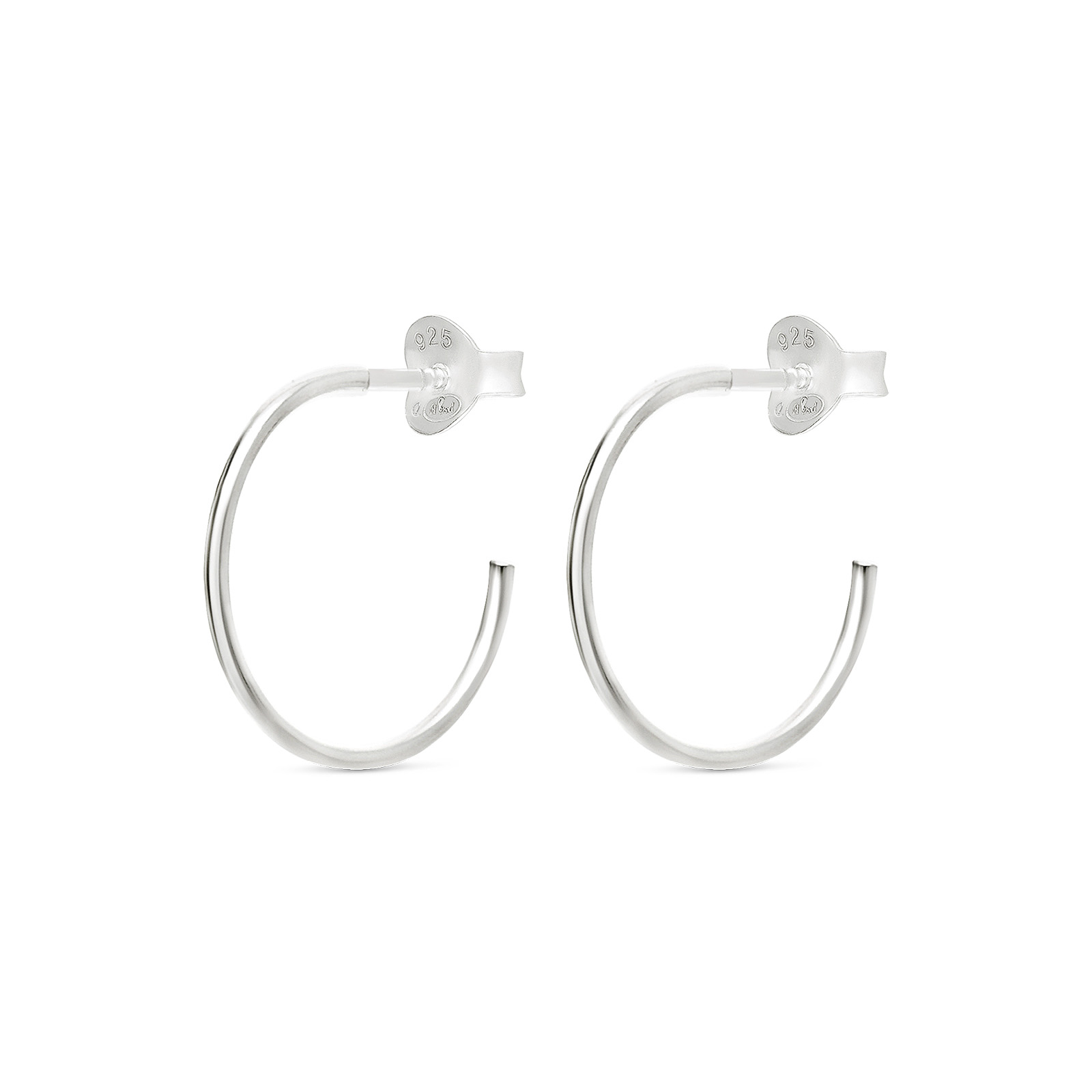 CRÉOLES FINES LISSES 16MM ARGENT 925