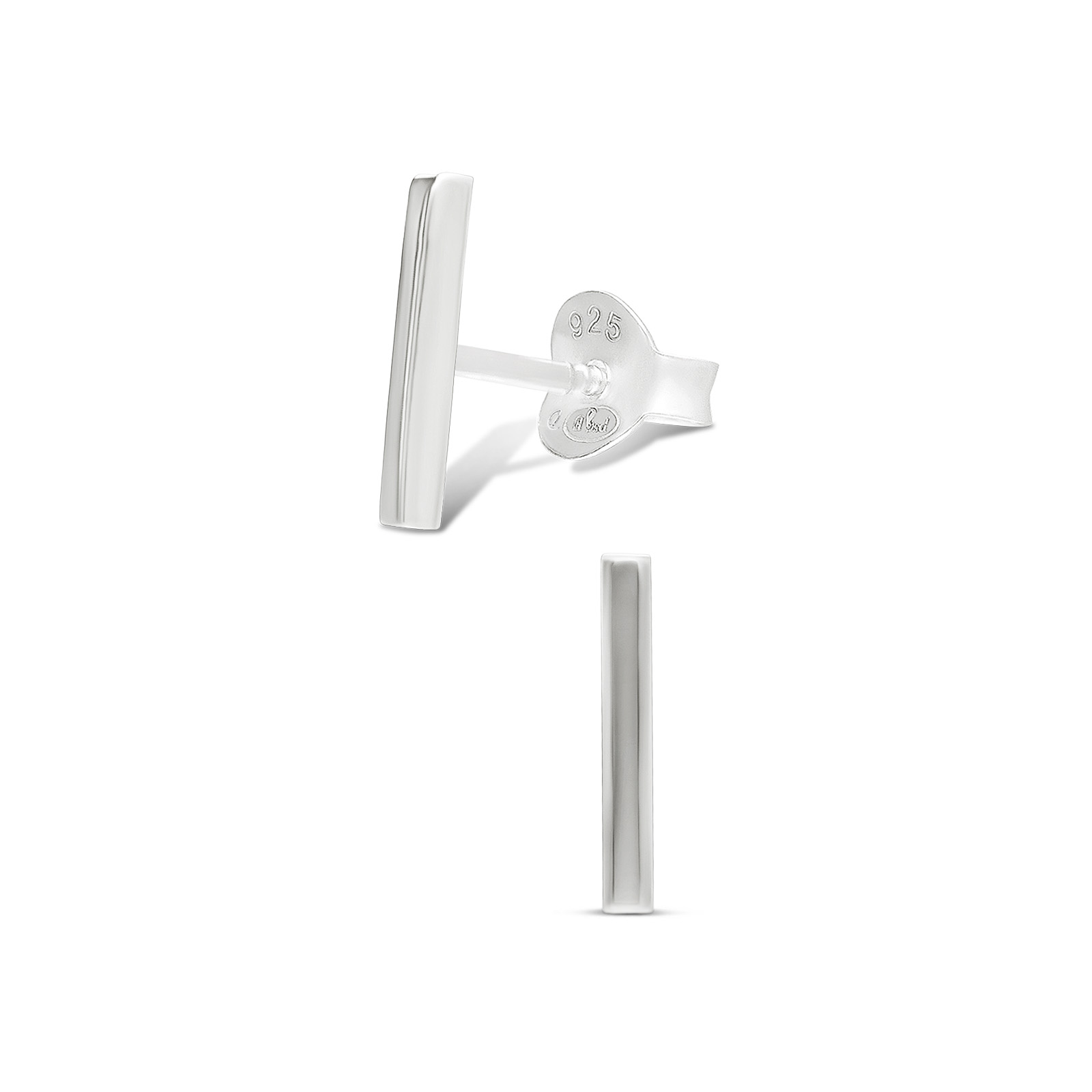 BOUCLES RECTANGLE LISSE ÉPAIS ARGENT 925