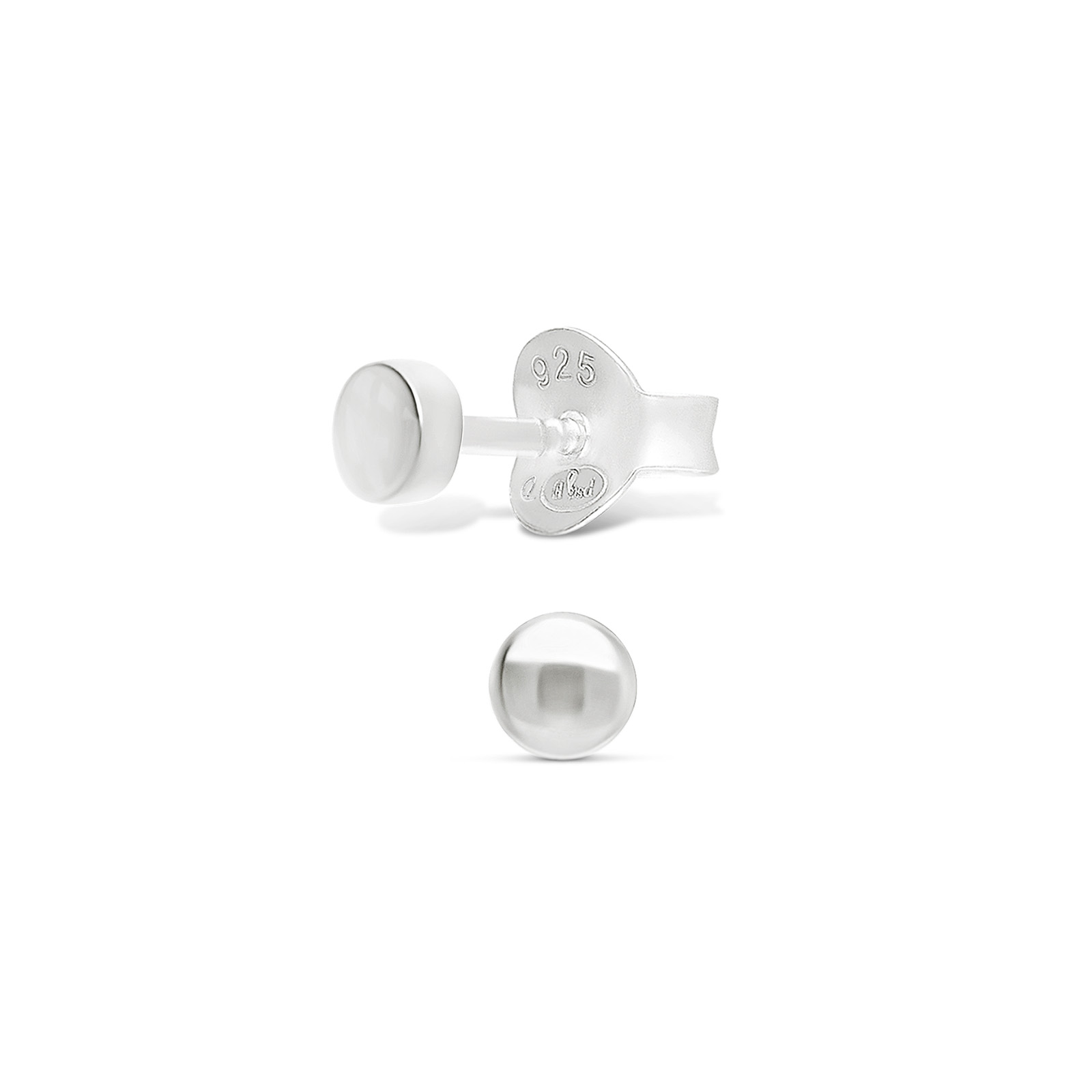 BOUCLES PASTILLE LISSE 3MM Argent 925