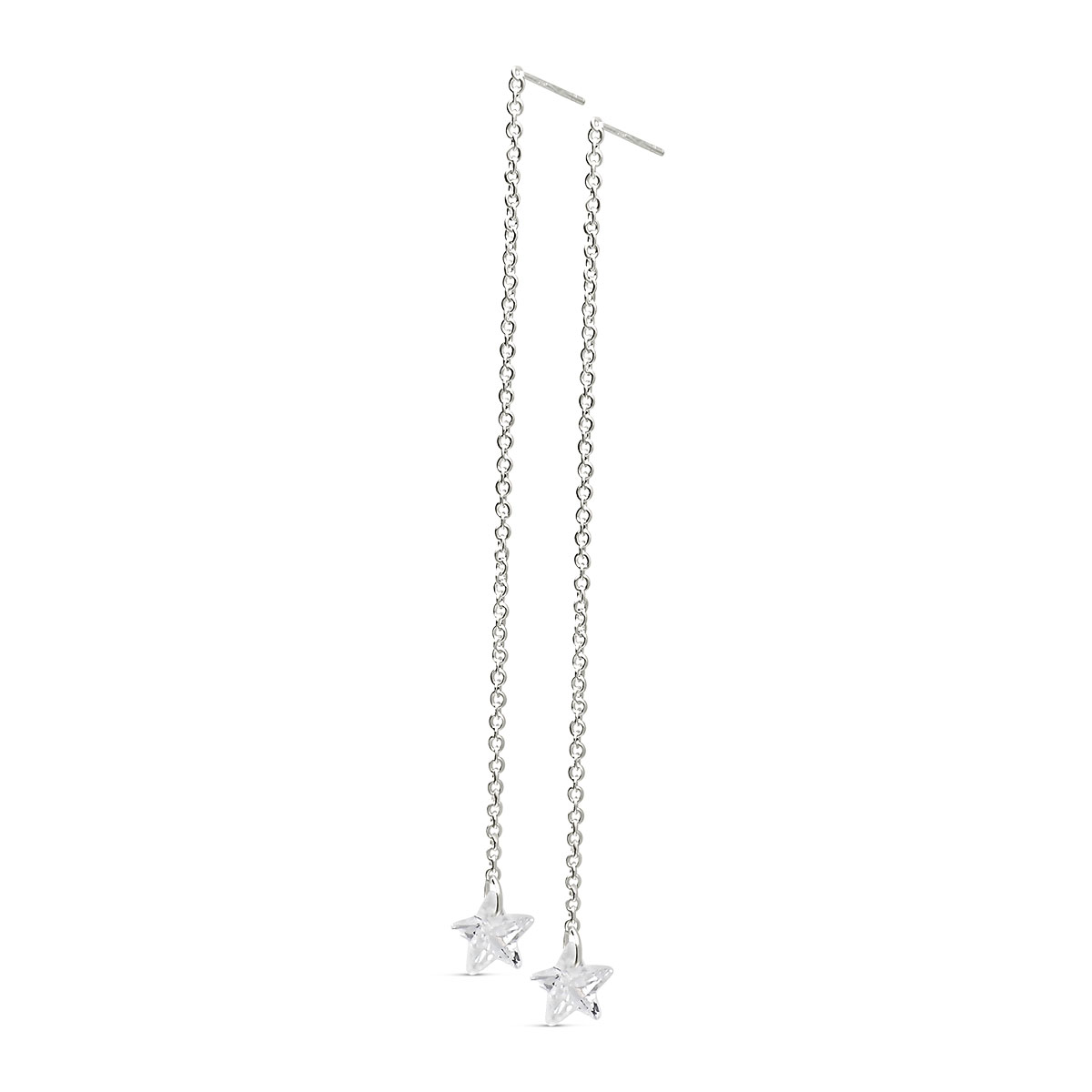 BOUCLES D\'OREILLES PENDANTES ÉTOILES ARGENT 925