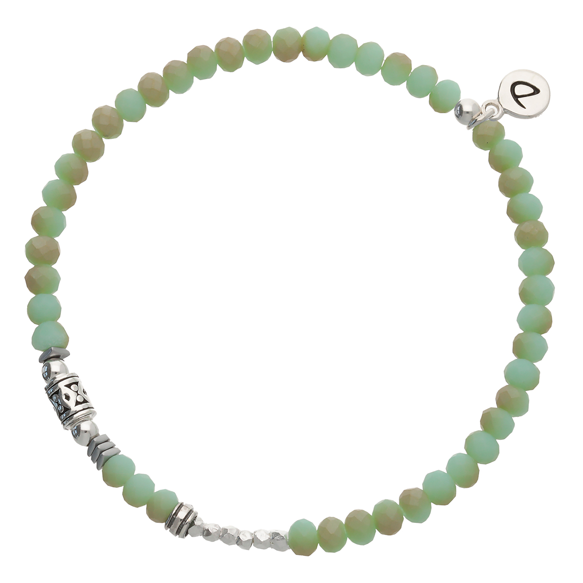 Bracelet Homme Élastique Vert Clair Choco Argent 925
