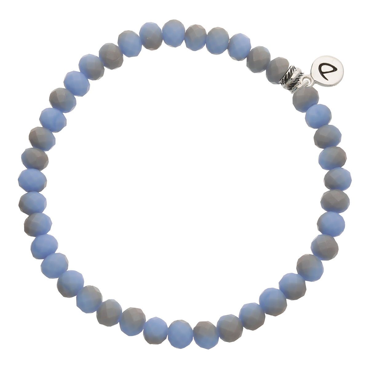 Bracelet Homme Élastique Bleu Clair Gris 6mm