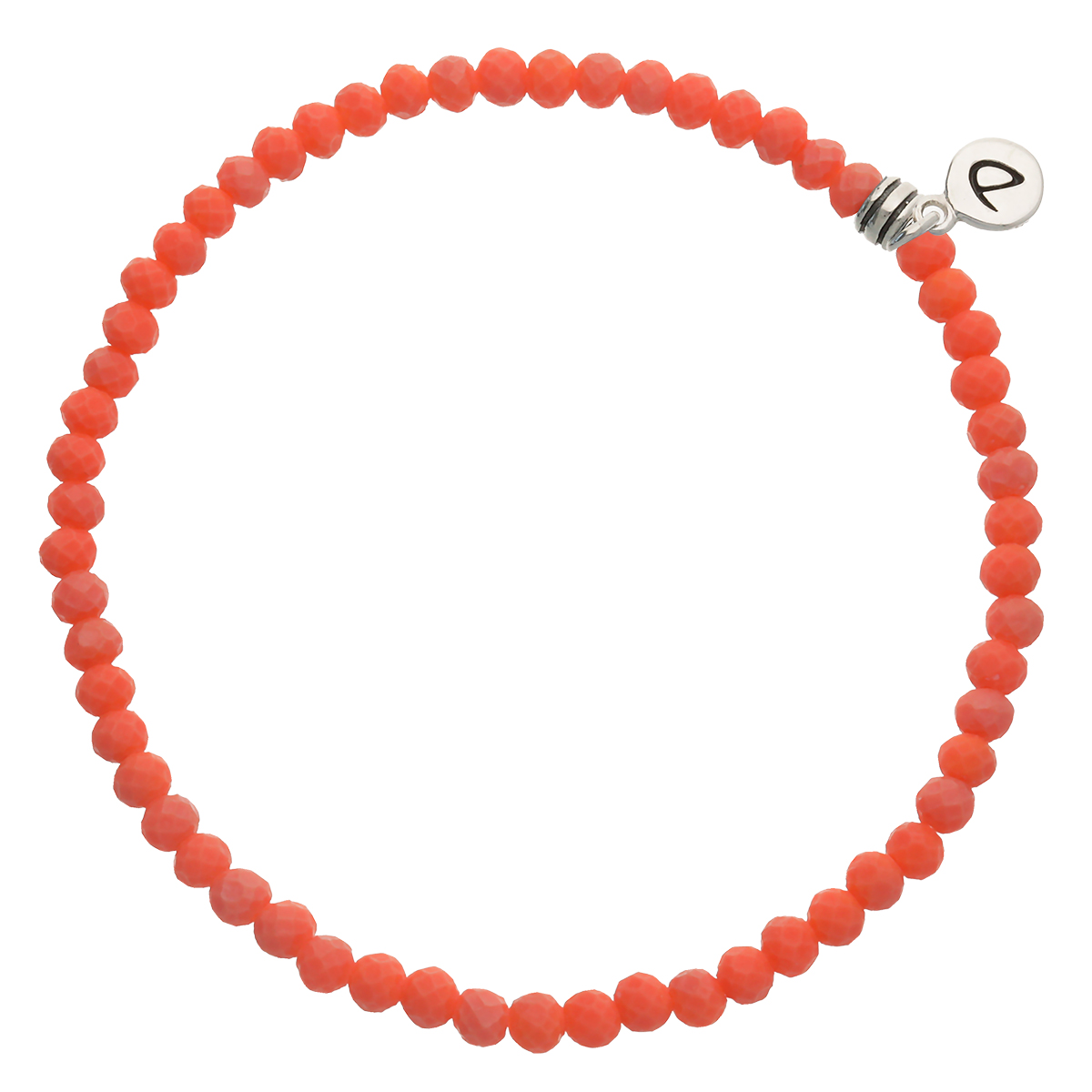 Bracelet Homme Élastique Orange Corail 4mm