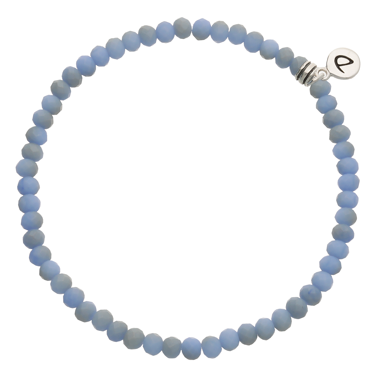 Bracelet Homme Élastique Bleu Clair Gris 4mm