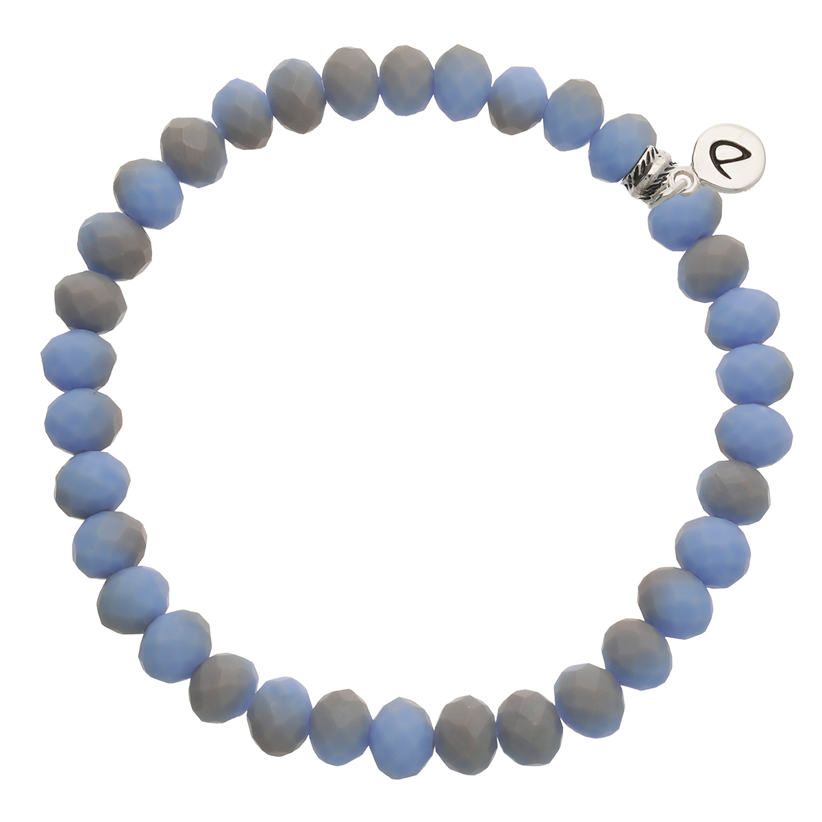 Bracelet Homme Élastique Bleu Clair Gris 8mm