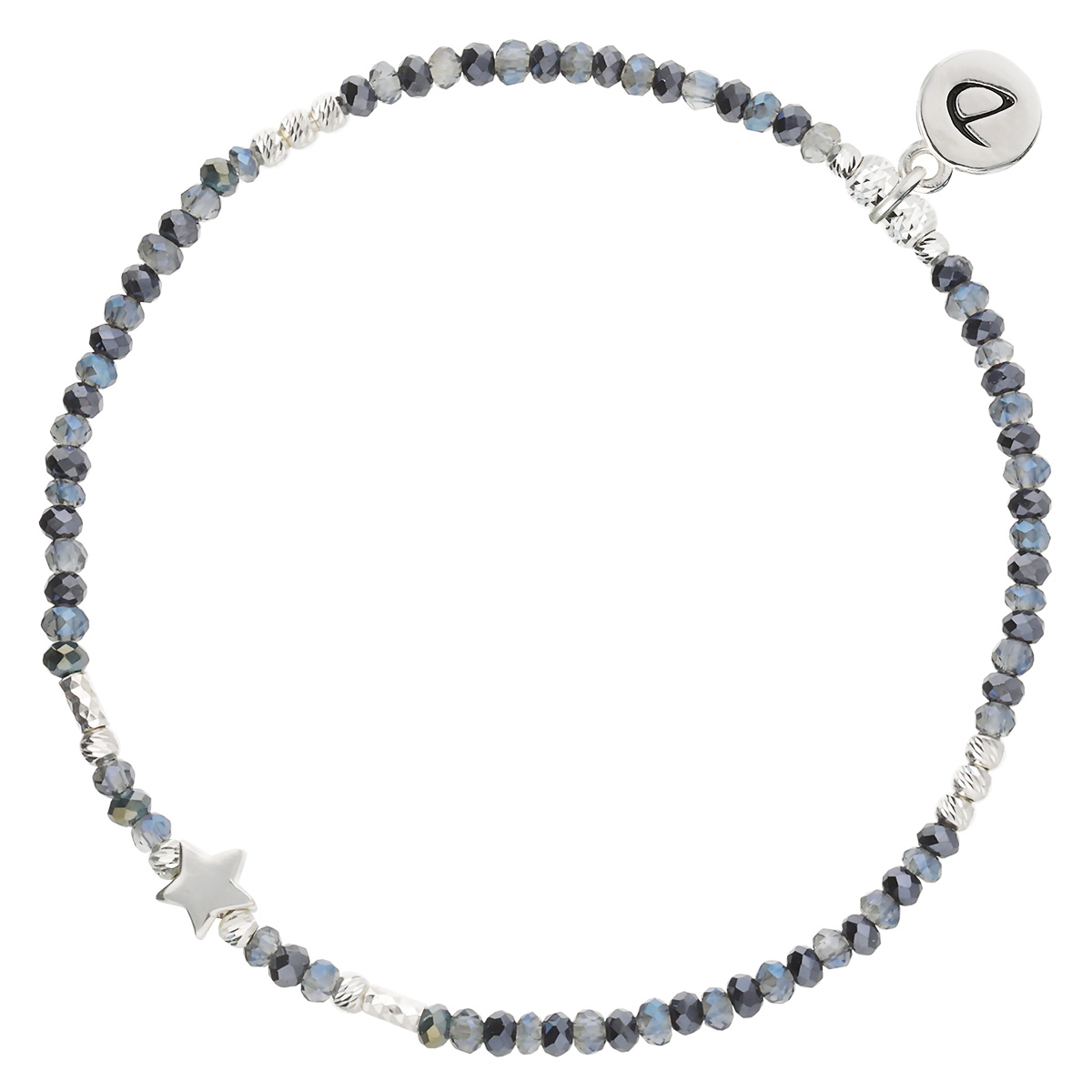 Bracelet Élastique En Argent 925 Bleu La Petite Star