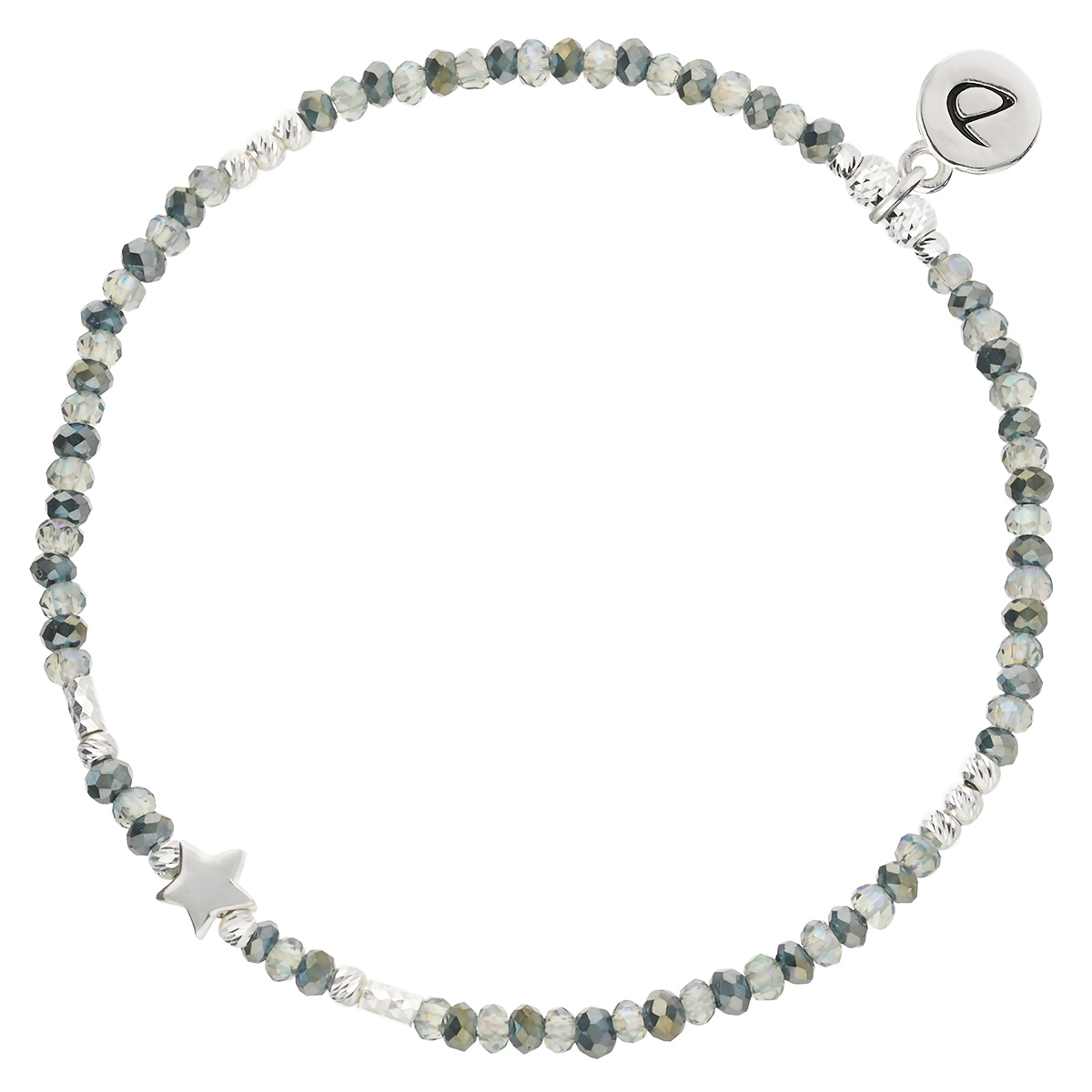Bracelet Élastique En Argent 925 Vert La Petite Star