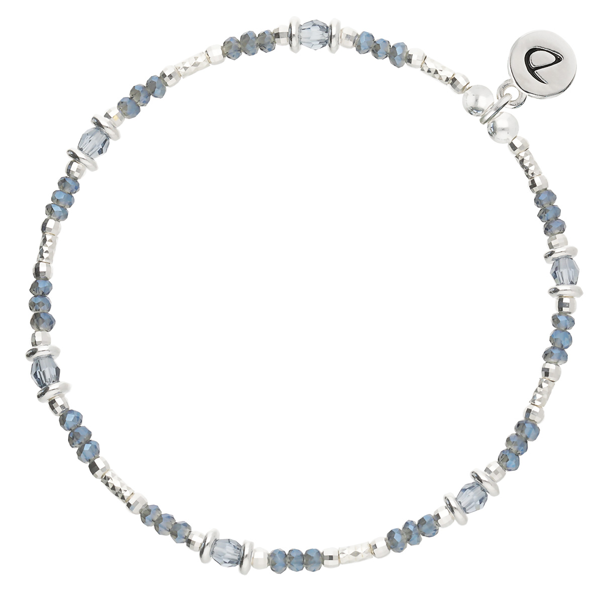 Bracelet Élastique En Argent 925 Bleu Le Raffiné