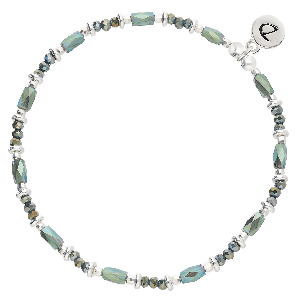 Bracelet Élastique En Argent 925 Vert Élégance Pure