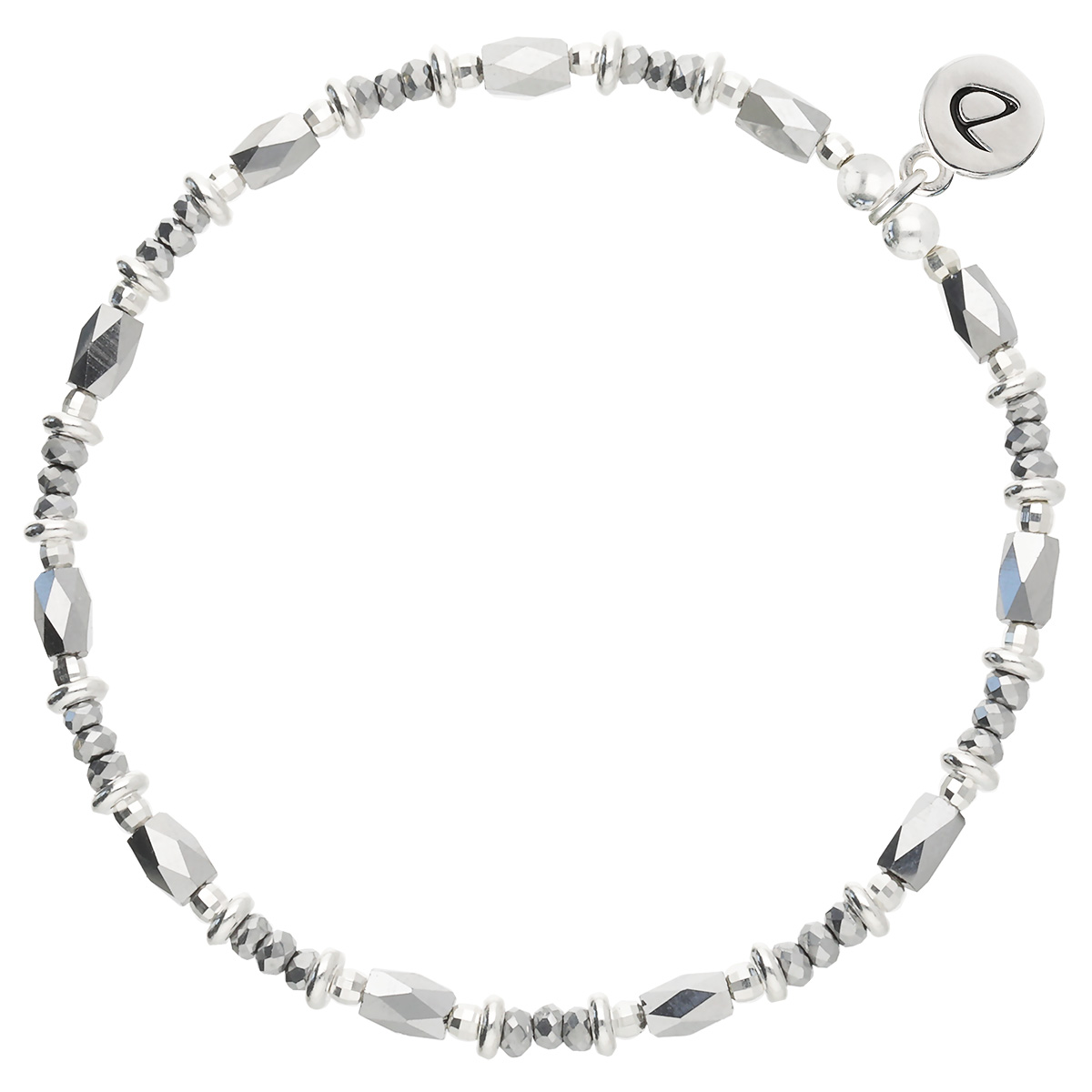 Bracelet Élastique En Argent 925 Gris Élégance Pure