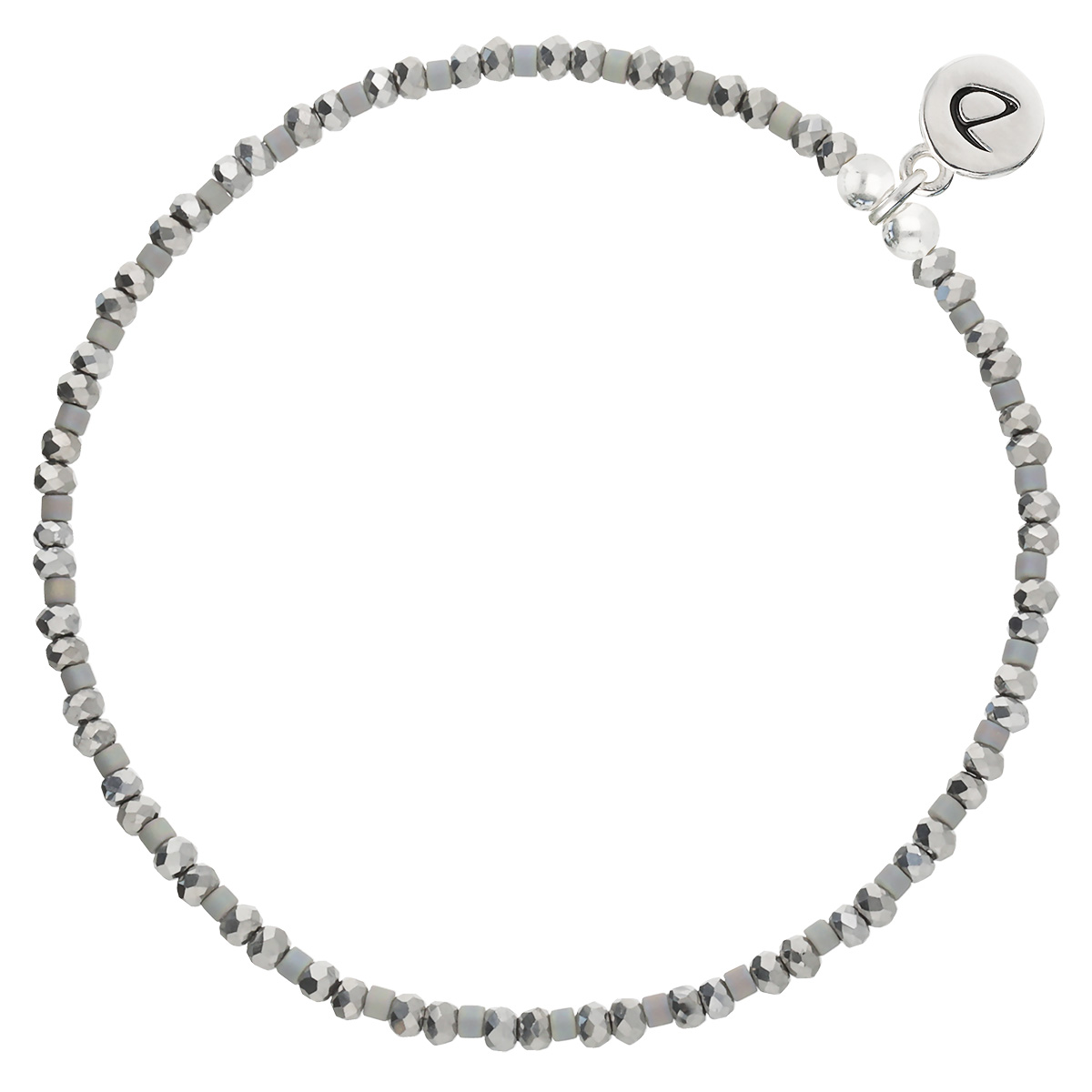 Bracelet Élastique En Argent 925 Gris Matala