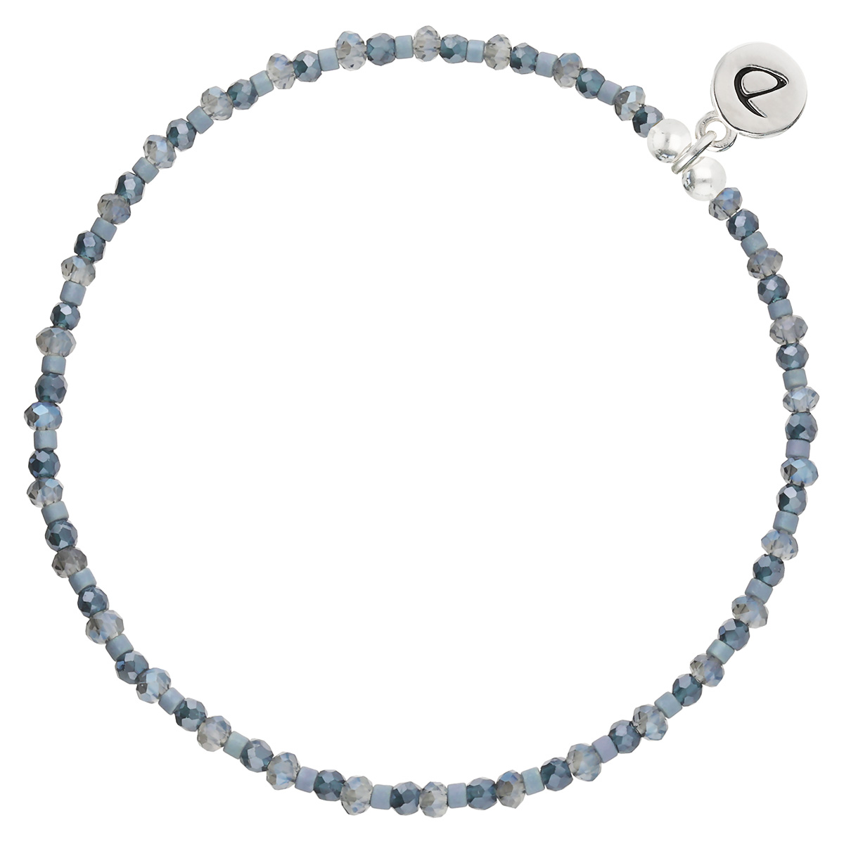 Bracelet Élastique En Argent 925 Bleu Matala