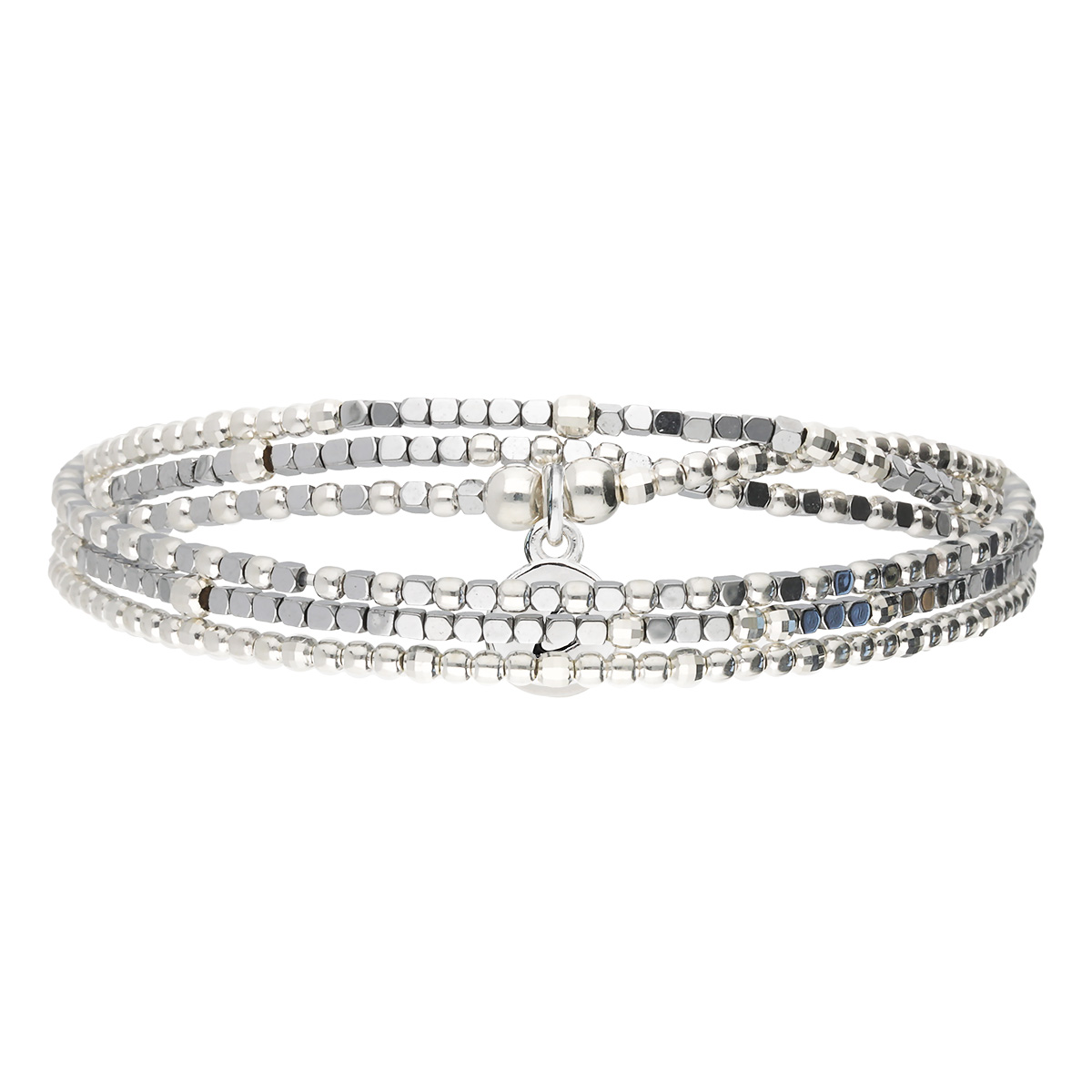 Bracelet Élastique En Argent 925 3 Tours Gris Santa-Giulia