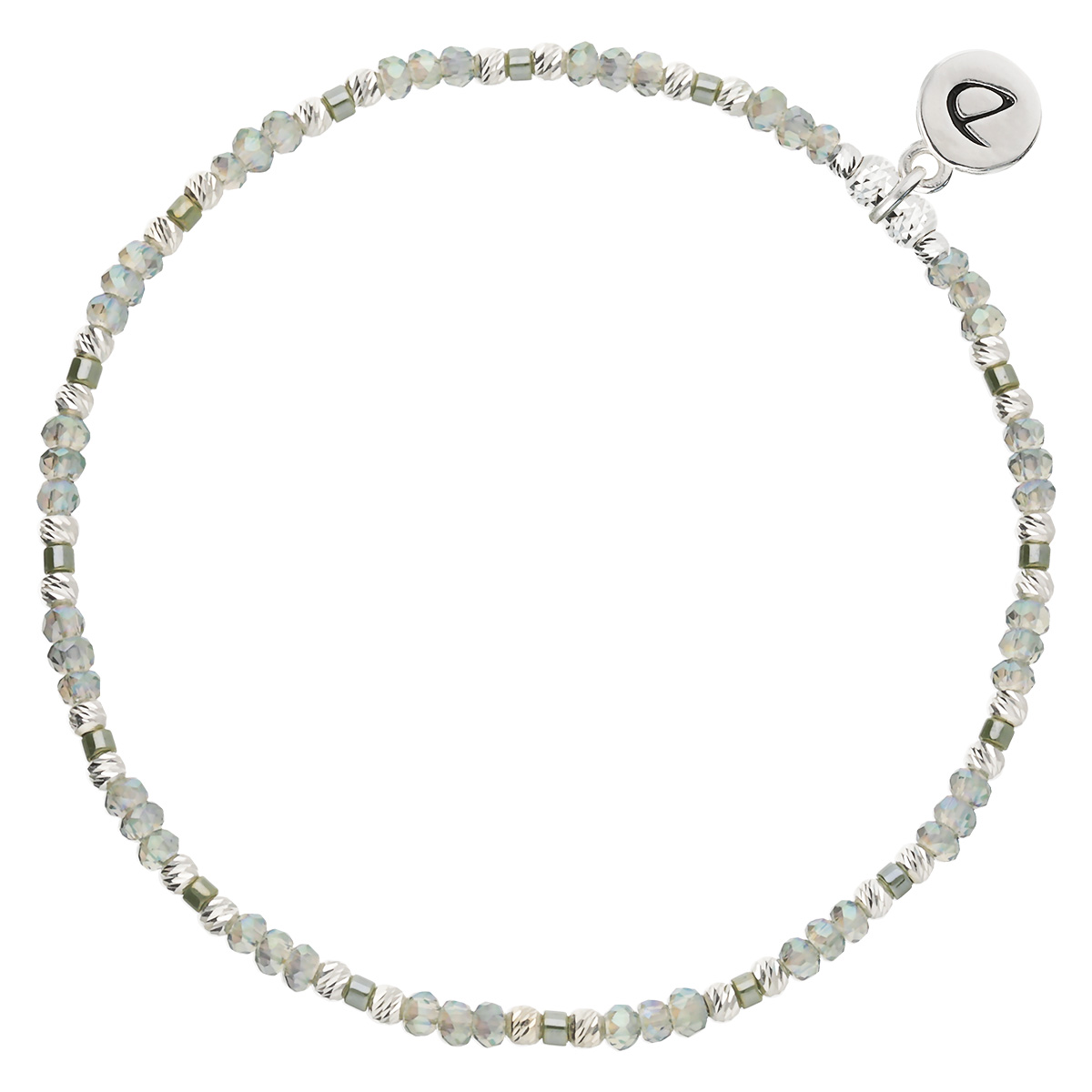 Bracelet Élastique En Argent 925 Vert Nusa