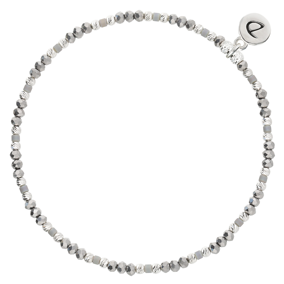 Bracelet Élastique En Argent 925 Gris Nusa