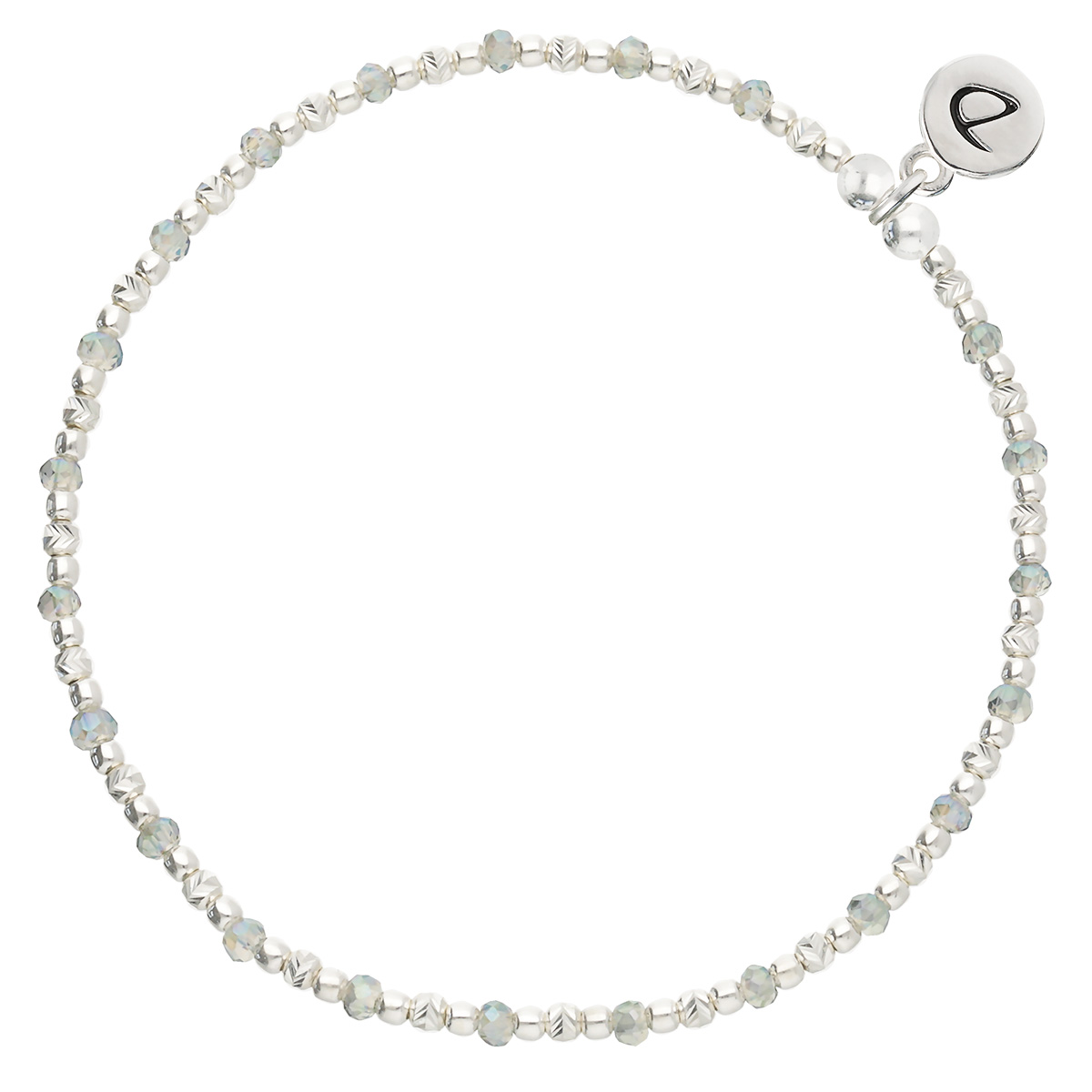 Bracelet Élastique En Argent 925 Vert Kaki Mayotte
