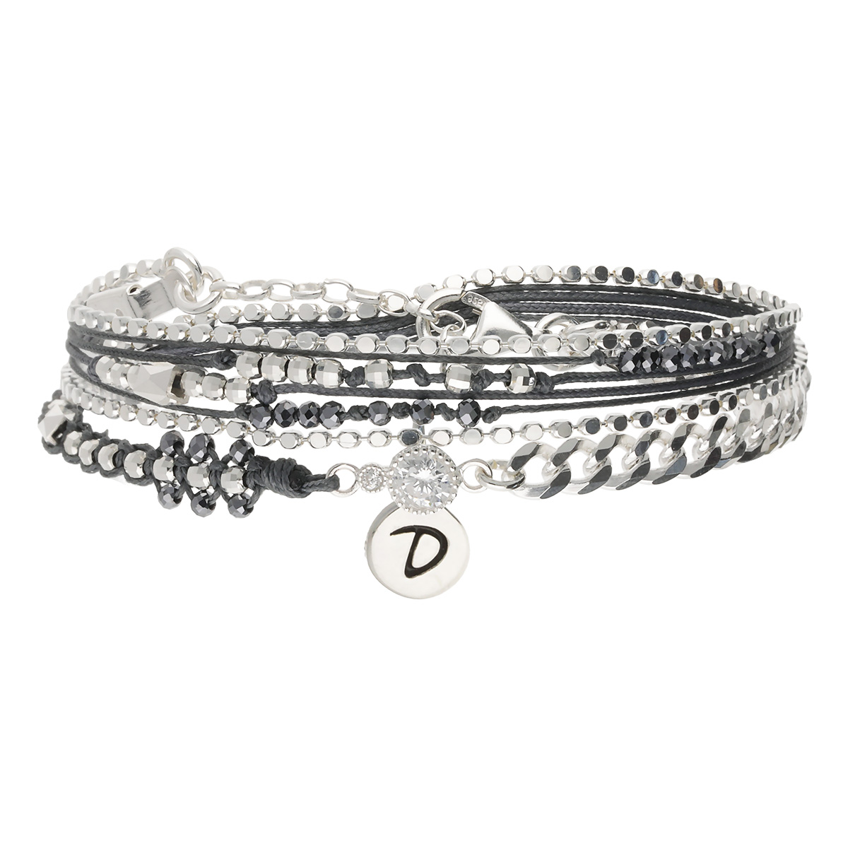 Bracelet 2 Tours Argent 925 Gris Le Précieux