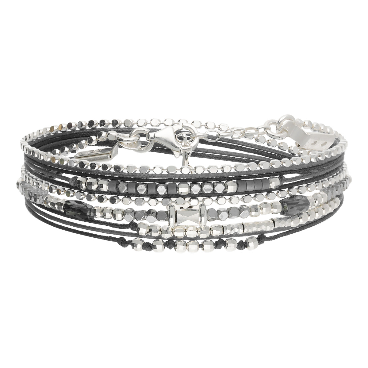 Bracelet 2 Tours Argent 925 Gris Le Tube