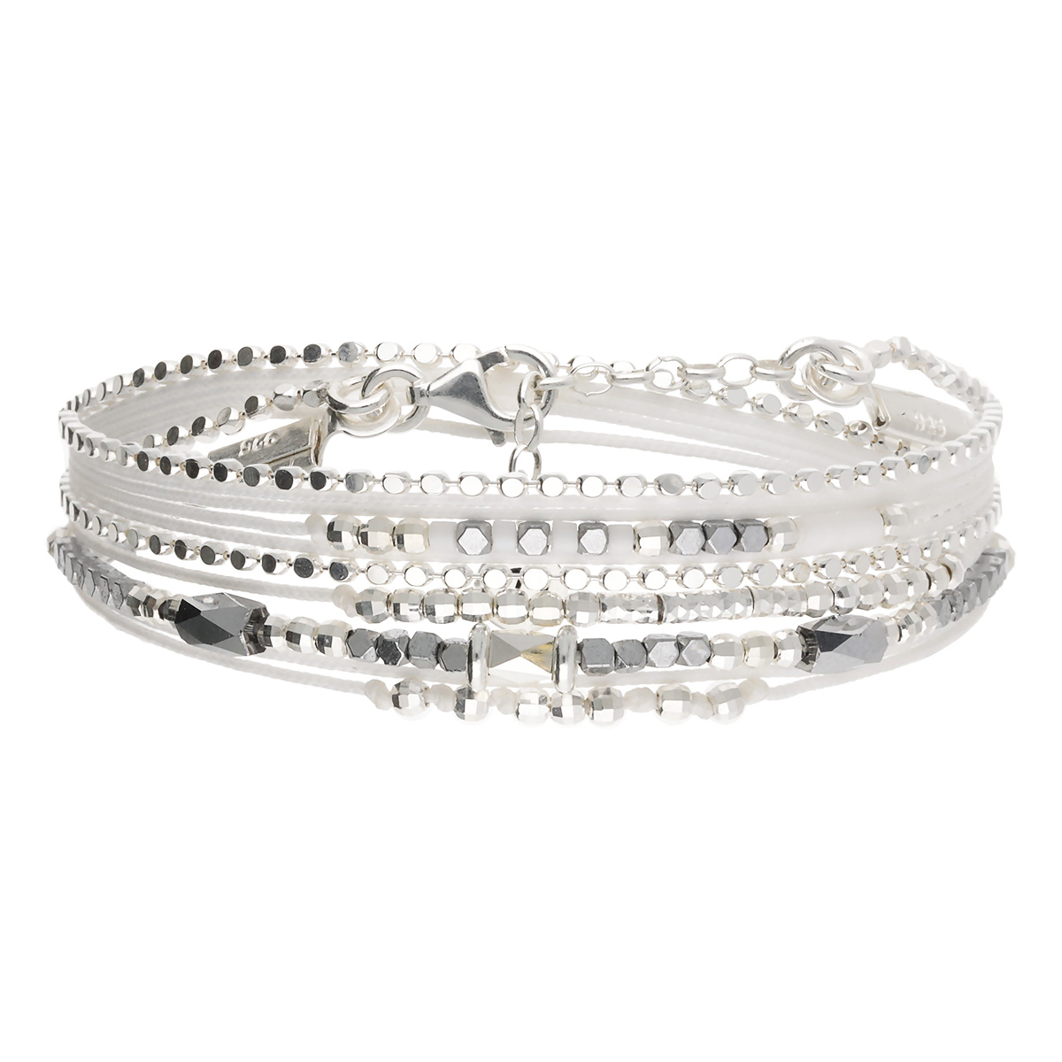 Bracelet 2 Tours Argent 925 Blanc Le Tube