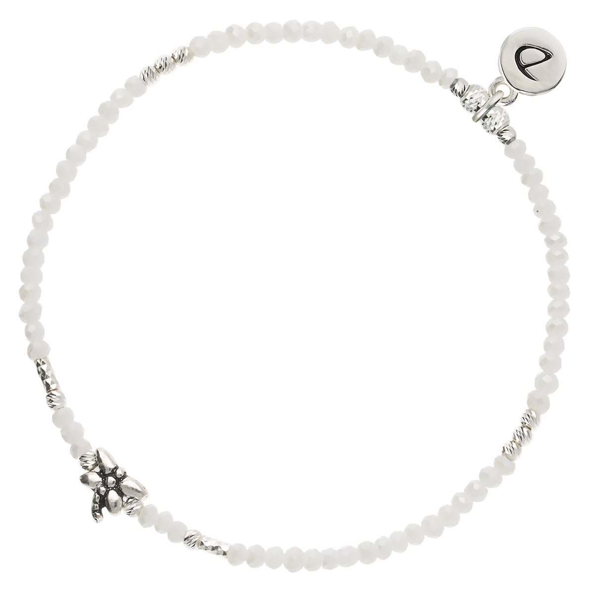 Bracelet Élastique En Argent 925 Blanc Ma Libellule