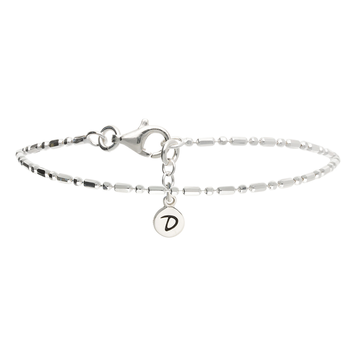 Bracelet Chaîne Fine Olive Et Boule En Argent 925