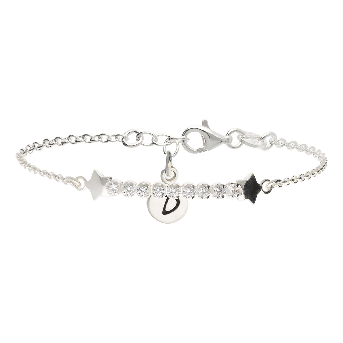 Bracelet Chaîne Étoiles Oxyde De Zirconium en Argent 925