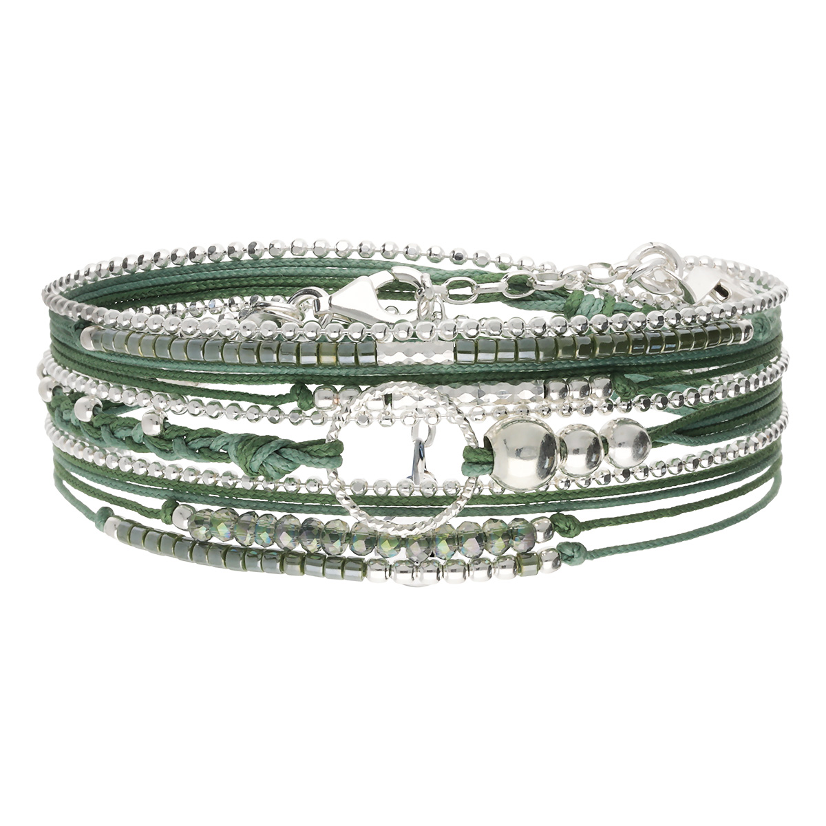 Bracelet Tours Argent 925 Vert Le Somptueux