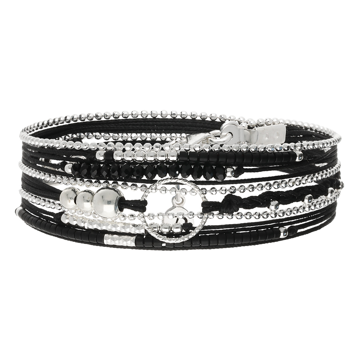 Bracelet 3 Tours Argent 925 Noir Le Somptueux