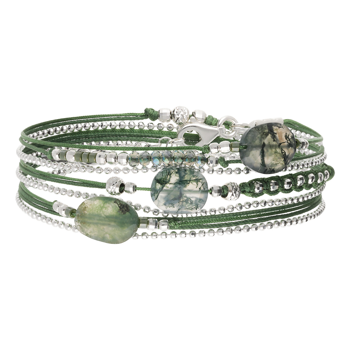Bracelet 3 Tours Argent 925 Vert Le Virtuose