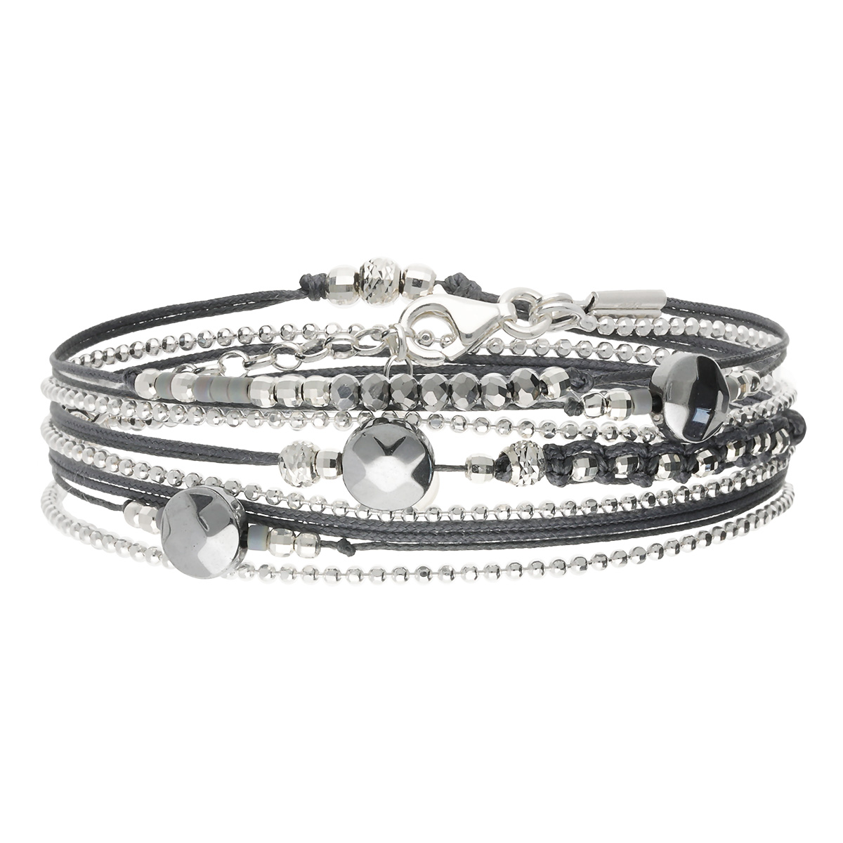 Bracelet 3 Tours Argent 925 Gris Le Virtuose