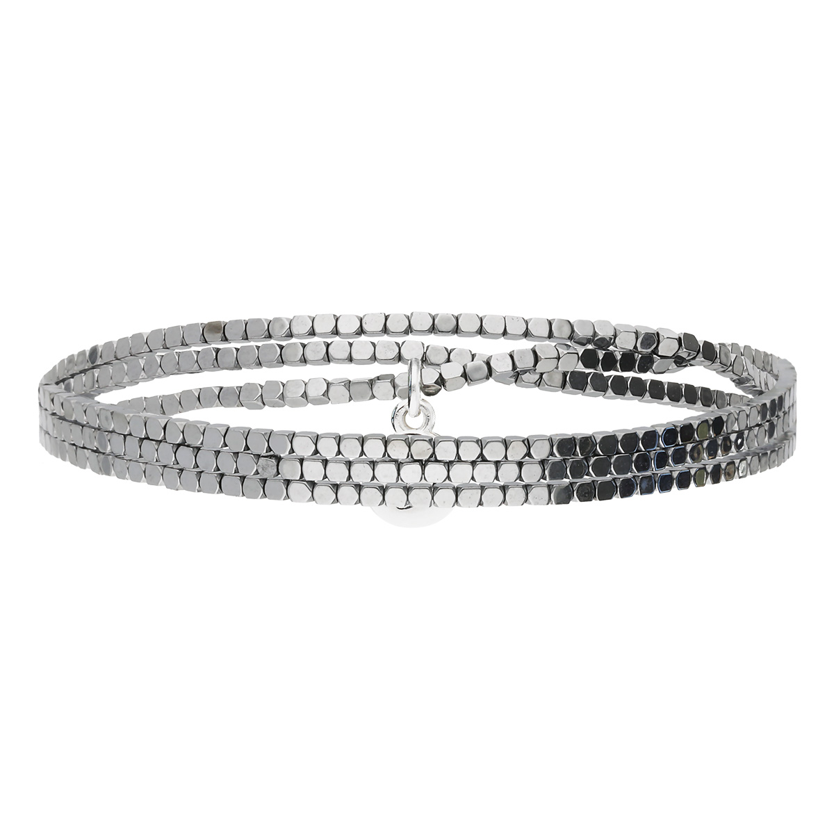 Bracelet Élastique 3 Tours Gris