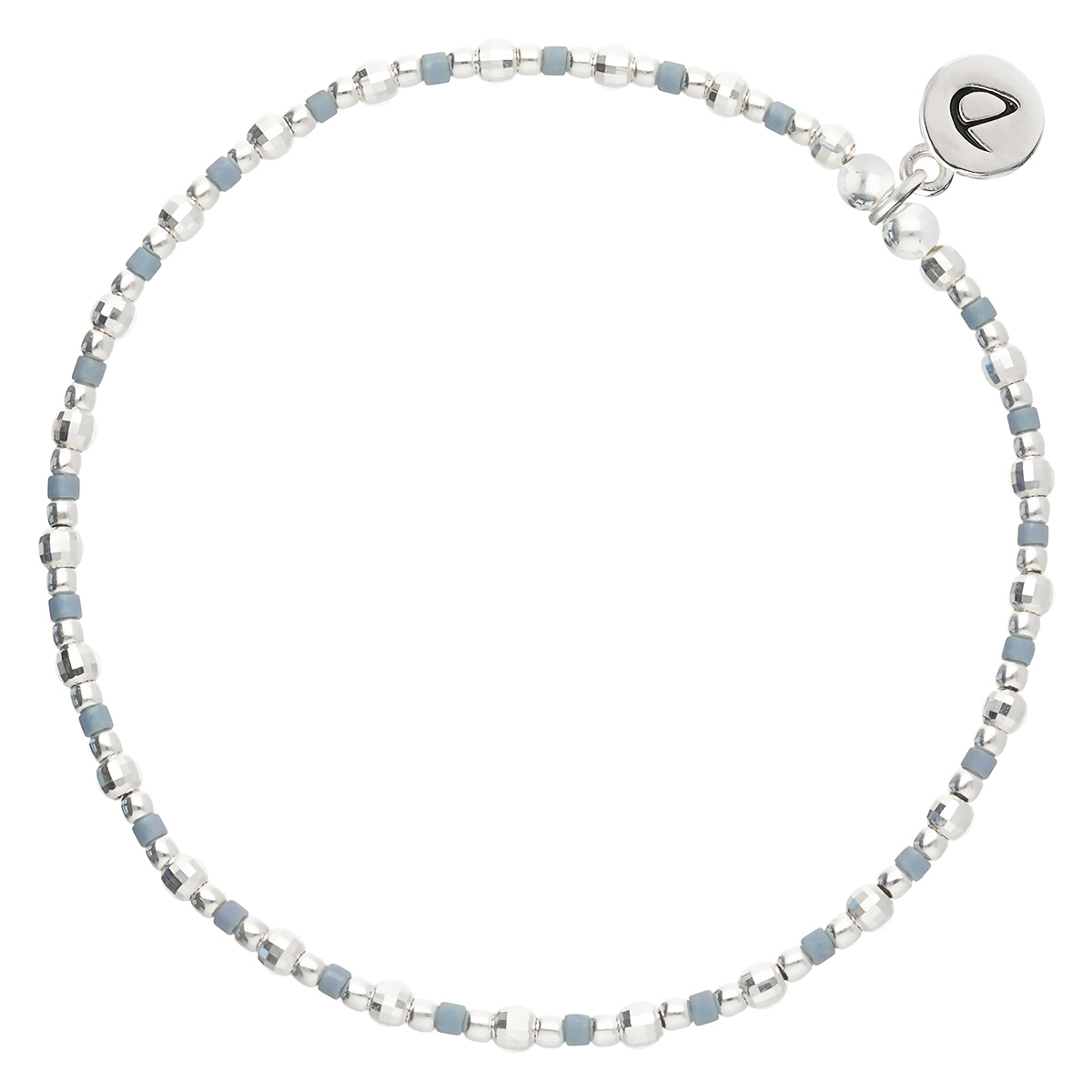 Bracelet Élastique En Argent 925 Bleu Funny