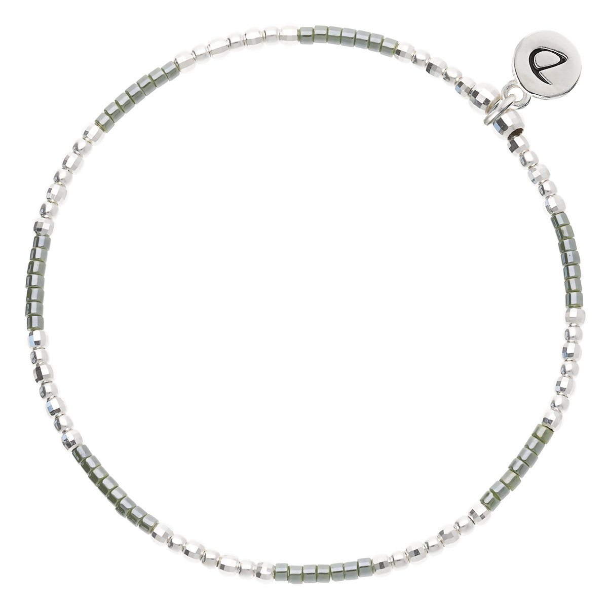 Bracelet Élastique En Argent 925 Vert Kaki New Birdy