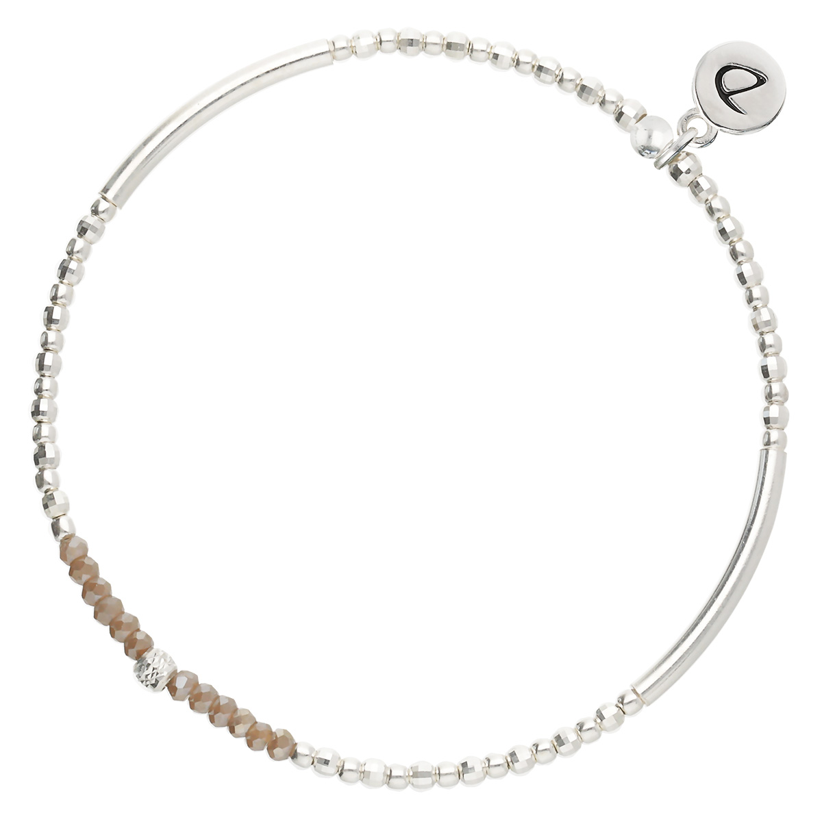 Bracelet Élastique En Argent 925 Marron Flirting