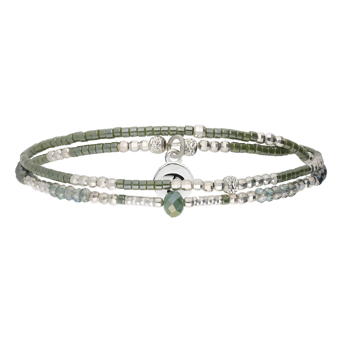 Bracelet Créateur Diplodocus En Lucite Vert Kaki – Bangle Poissons, Vintage