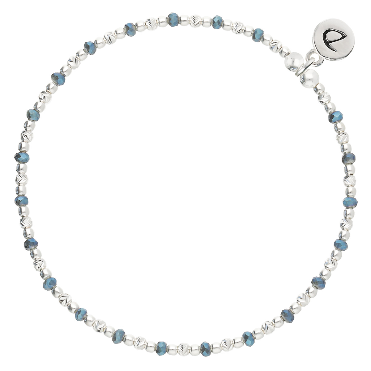 Bracelet Élastique En Argent 925 Bleu Mayotte