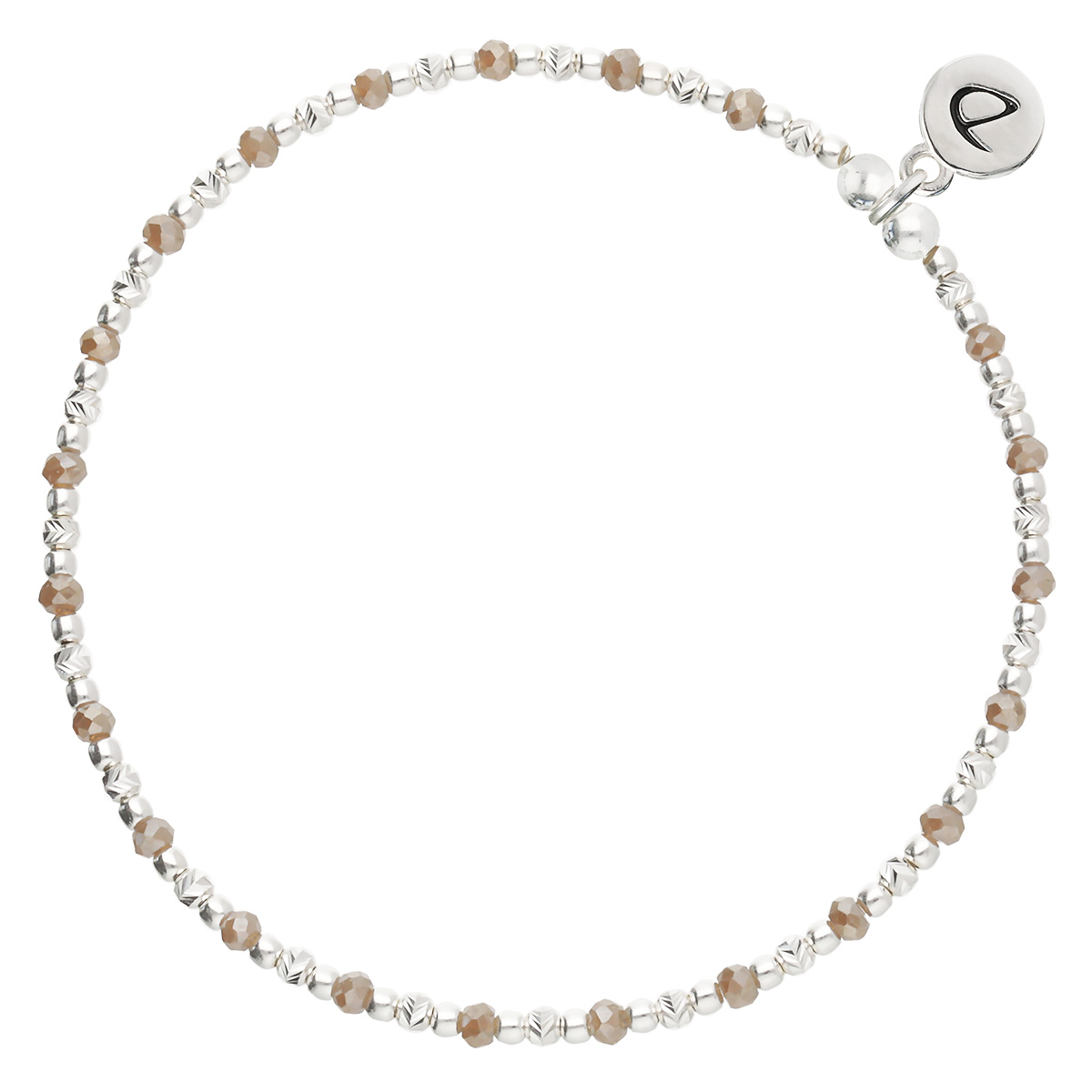 Bracelet Élastique En Argent 925 Marron Mayotte