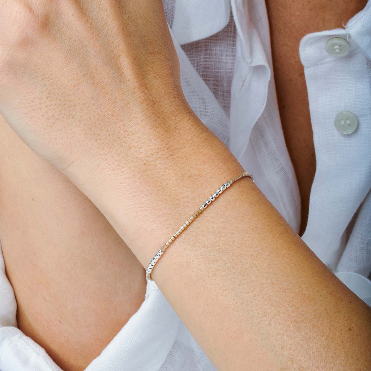 BRACELET ÉLASTIQUE MARRON Argent 925
