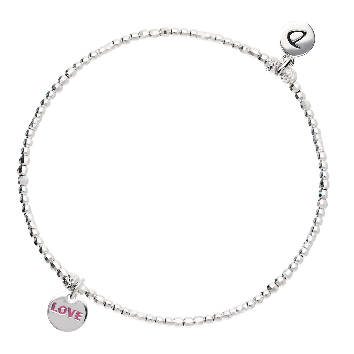 BRACELET ÉLASTIQUE ROSE PASTILLE LOVE Argent 925