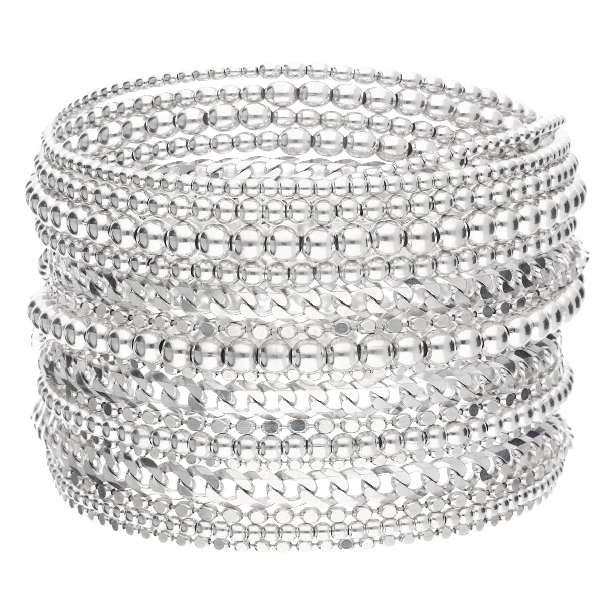 BRACELET ELASTIQUE MULTI-CHAÎNES BOULES 7 TOURS LE DORIANE