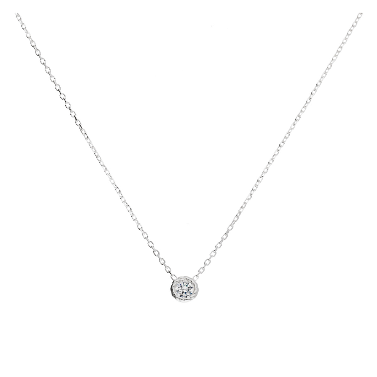COLLIER CHAÎNE FINE OXYDE ROND BORDS TORSADÉS 4MM