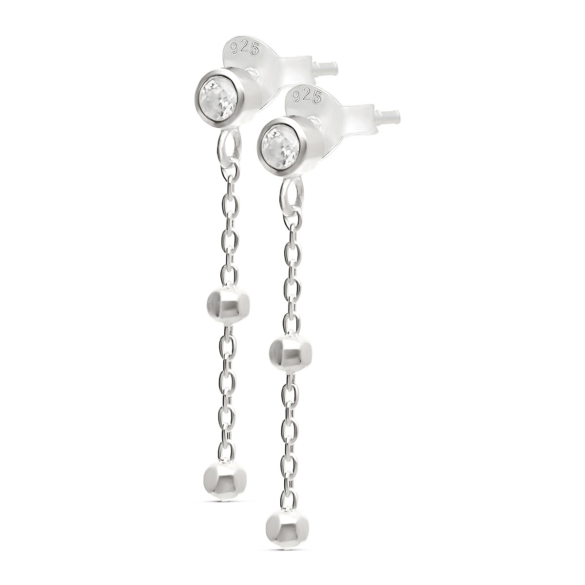 BOUCLES D\'OREILLES OXYDE BOULES ARGENT 925
