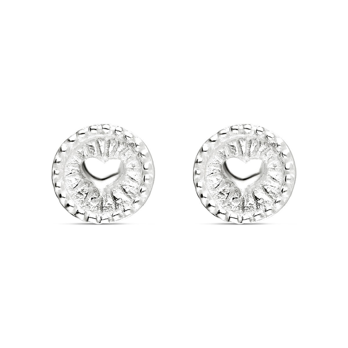 BOUCLES MÉDAILLON COEUR 7MM