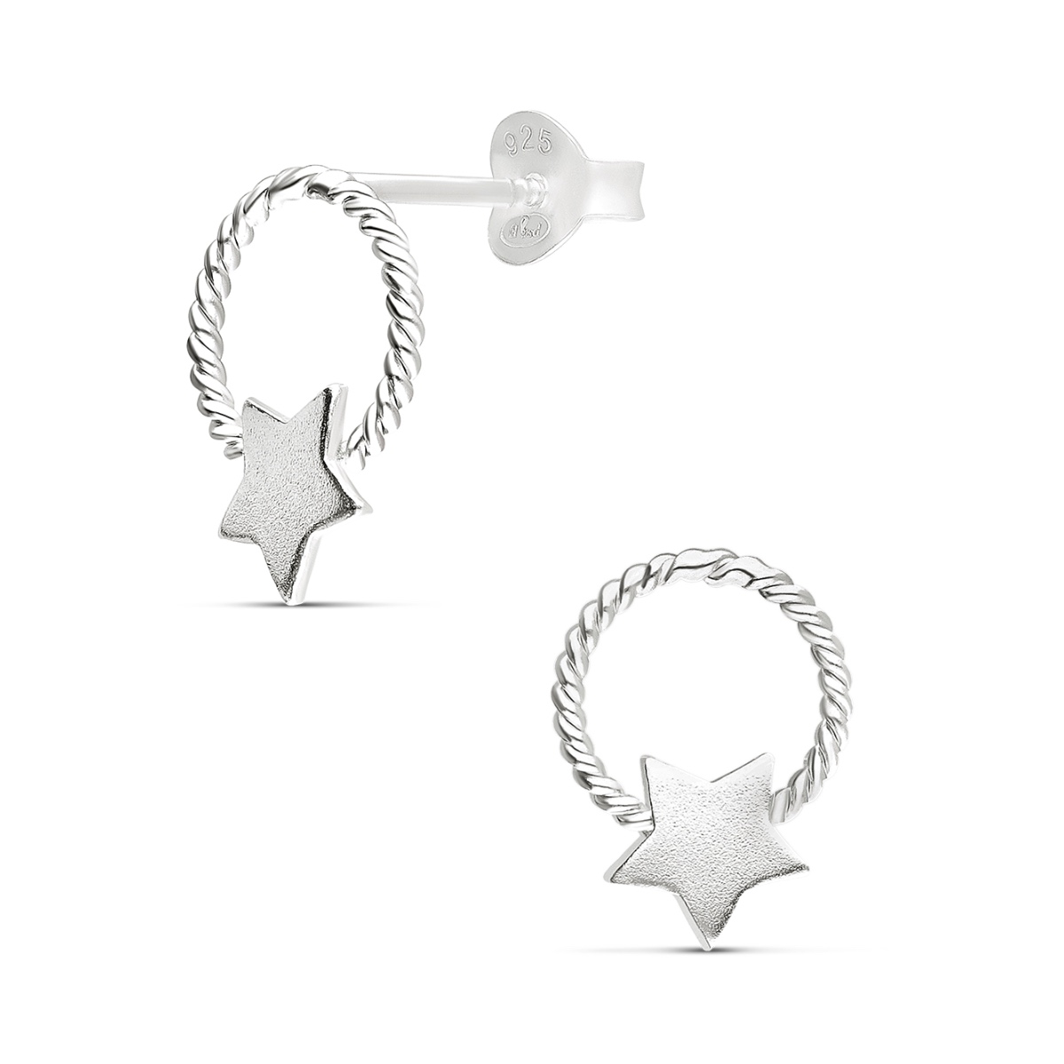 BOUCLES ANNEAUX CISELÉS ÉTOILE