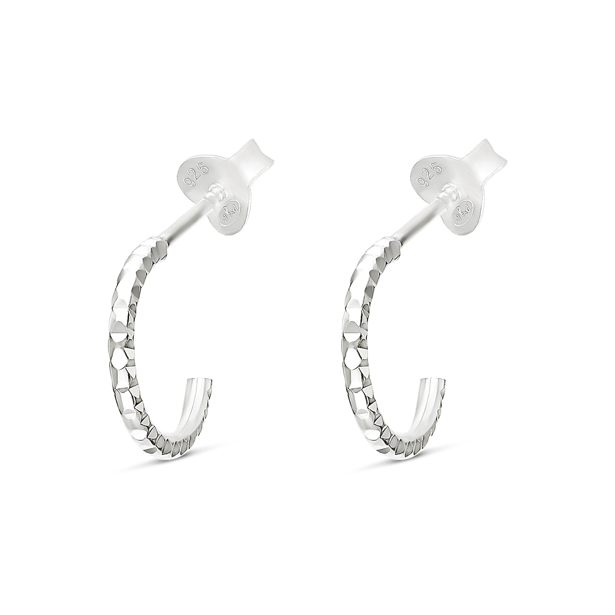 MINI CREOLES ARGENT CRANTÉ 7,5 MM