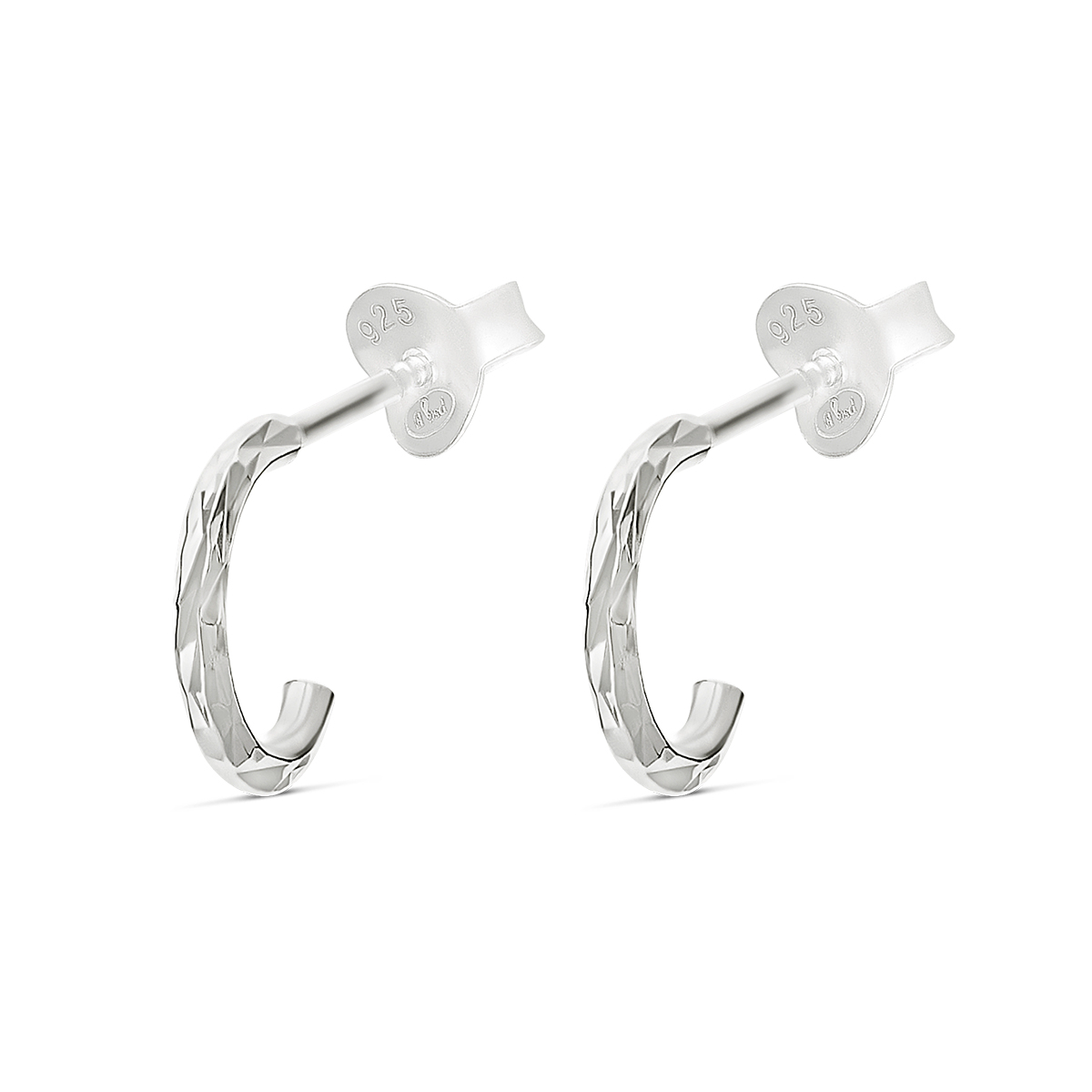 MINI CREOLES ARGENT CISELÉ 5,5 MM