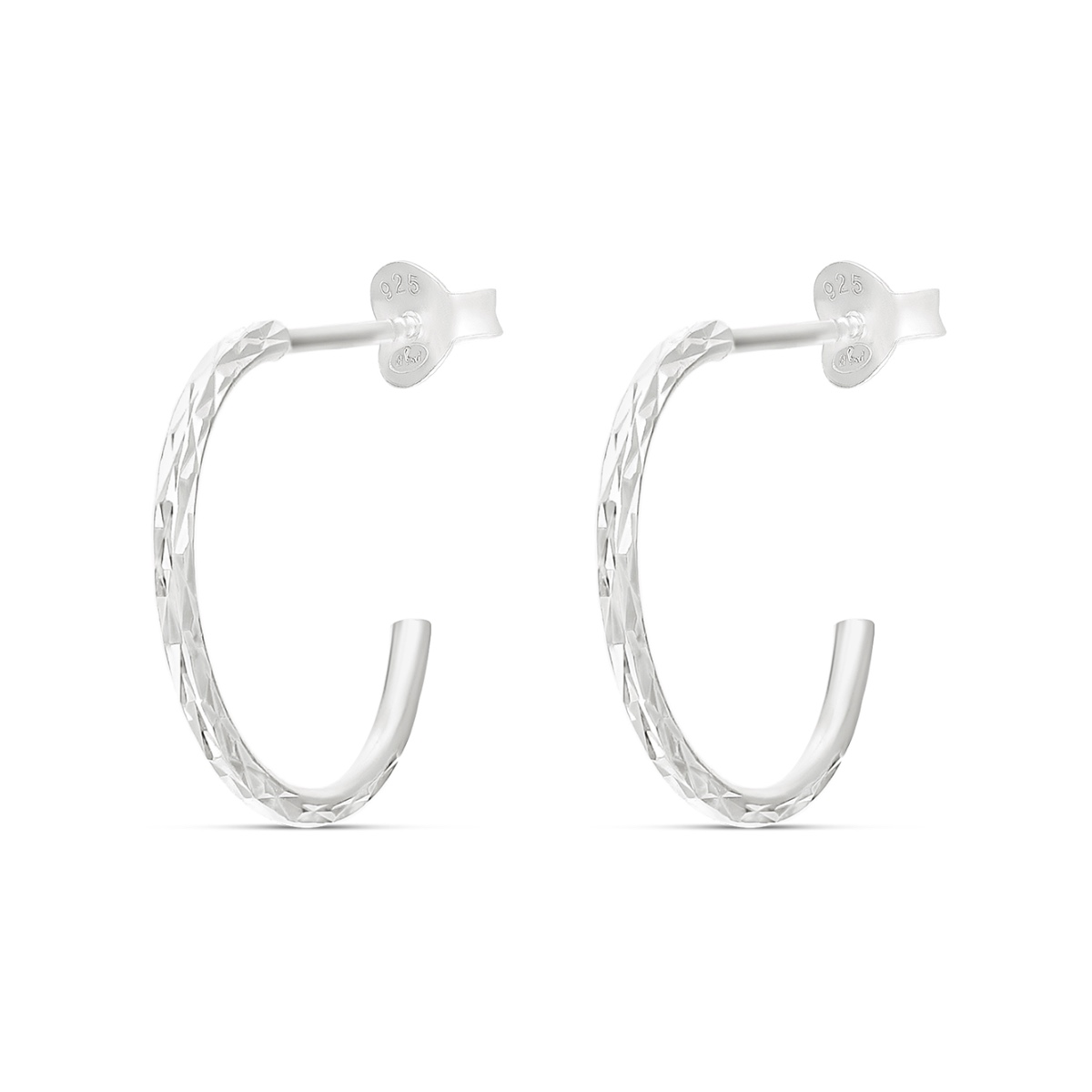 CRÉOLES FINES DIAMANTÉES 14MM