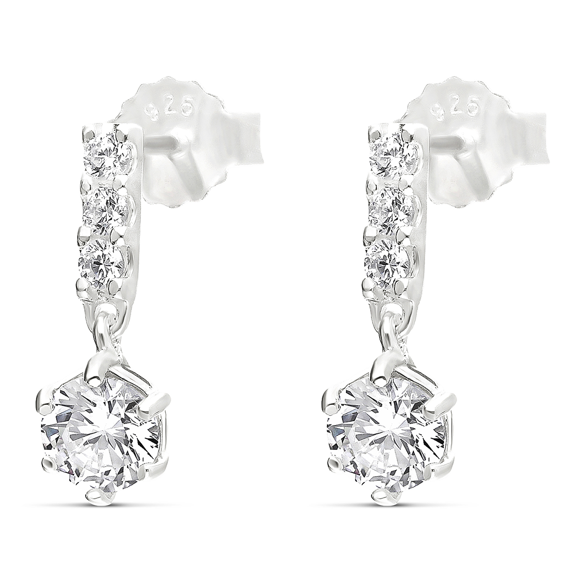 BOUCLES TIGE 3 OXYDES ET PENDENTIF OXYDE 5MM