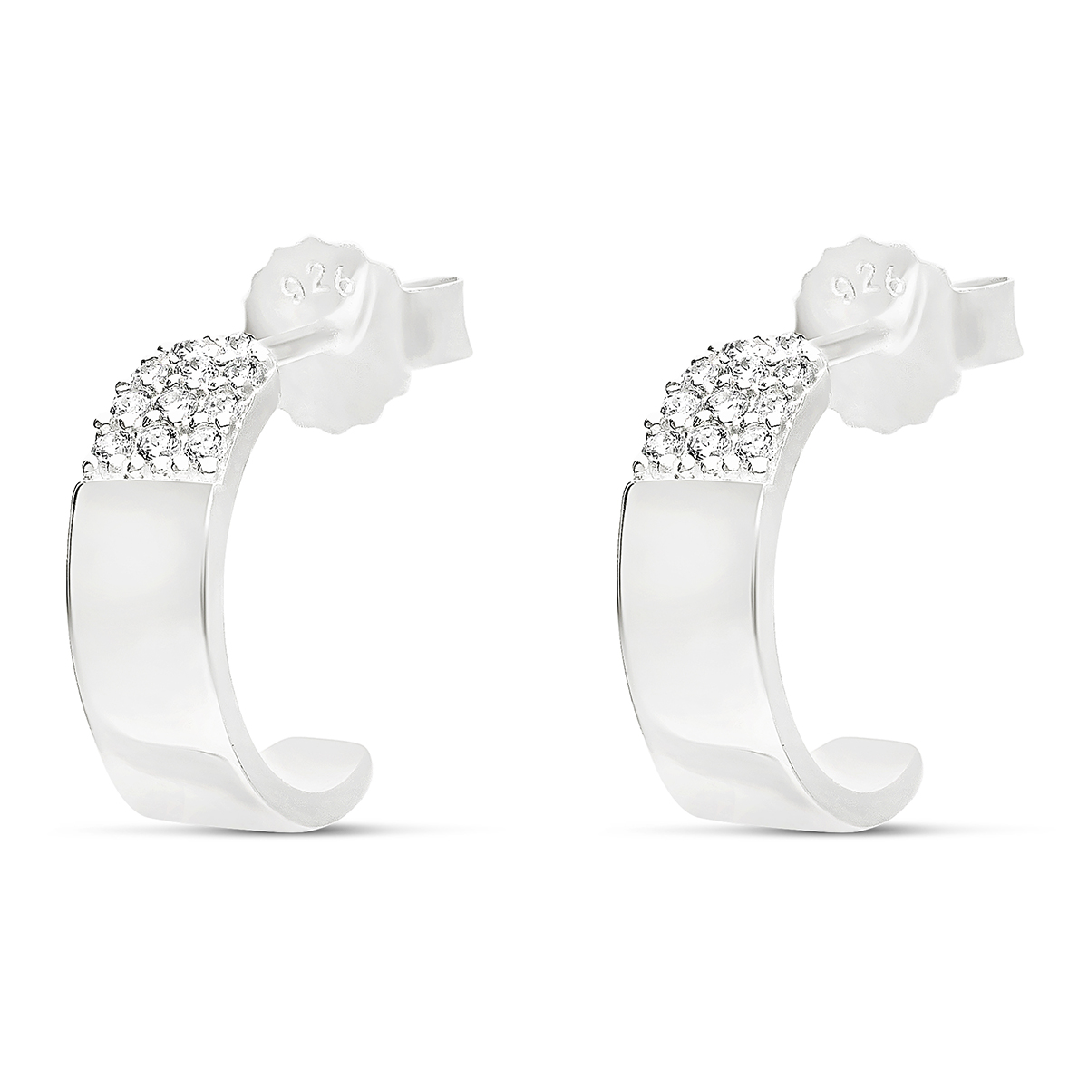 CREOLES TUBE PLAT PAVÉ D\'OXYDES 10MM