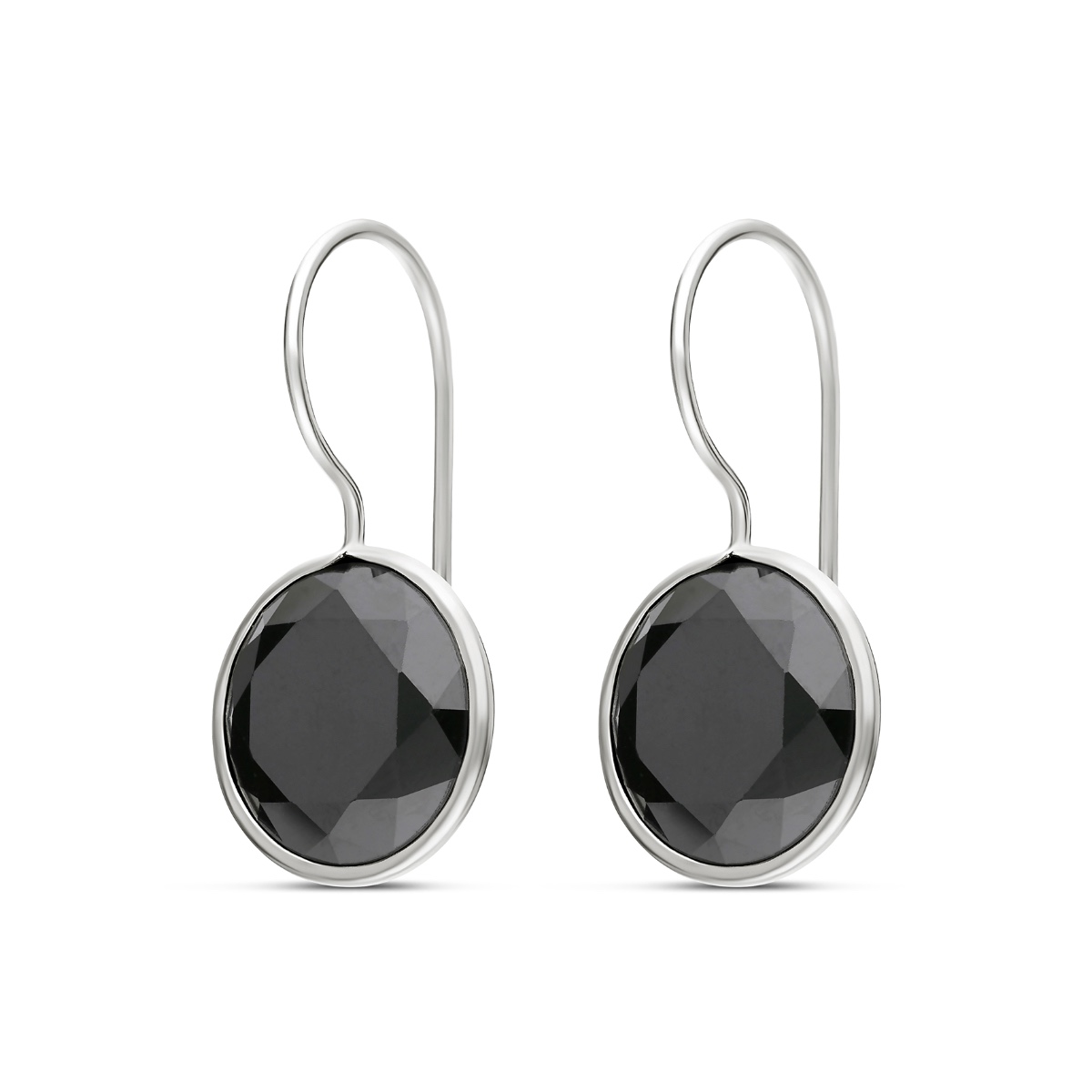 BOUCLES NOIRES CRISTAL 10MM